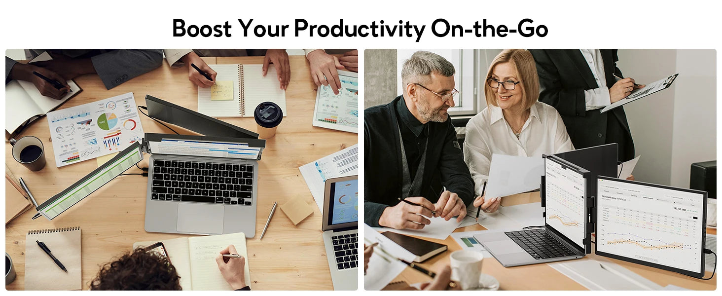 Dopesplay 14.1inch Laptops Screen Extender Triple Dual FHD 1200P IPS Portable Monitors For Windows Macbook Chrome 13.3-17.3 inch.