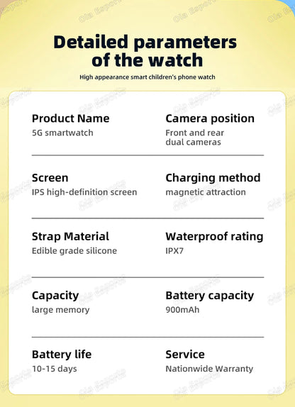 New Kids 5G Smart Watch SOS GPS+BDS/GLONASS Location Phone Call Camera Child Smartwatch 1.83 Inch WIFI Waterproof For Watch Gift.