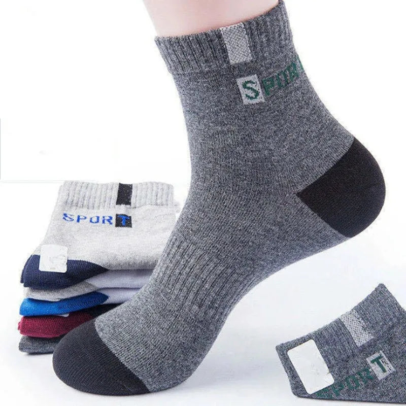 10/5/3pairs Breathable Con Sports Stockings Men Bamboo Fiber Autumn and Winter Men Socks Sweat Absorption Deodorant Business Sox.