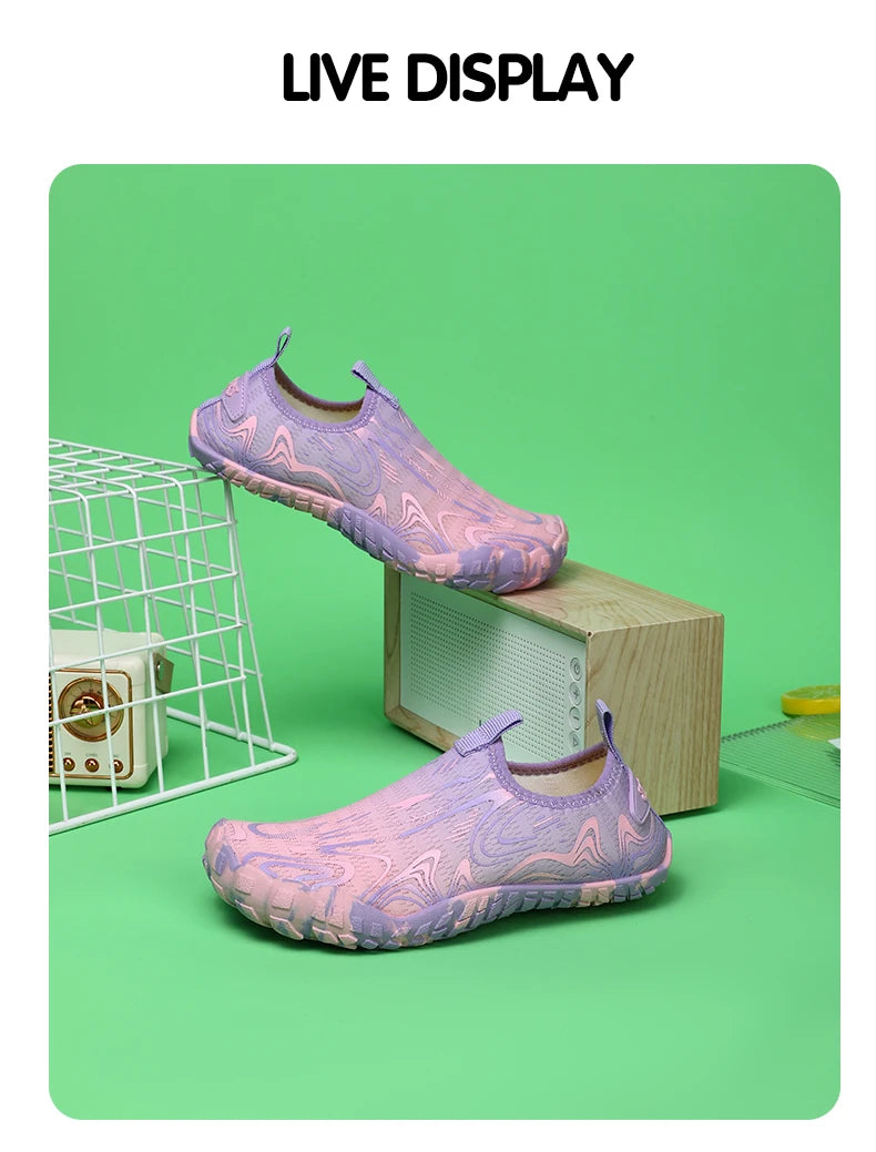 Kids Students Barefoot Quick-Drying Beach Swimming Aqua Shoes Boys Girls Fitness Running Shoes Summer Parent-child Water Shoes.