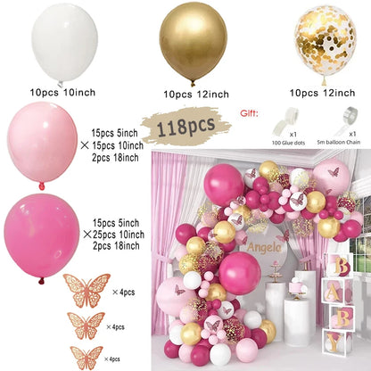 Macaron Rosa Ballon Girlande Bogen Kit Hochzeit Geburtstag Party Dekor Kinder Roségold Latex Ballons Babyparty Dekorationen Kette