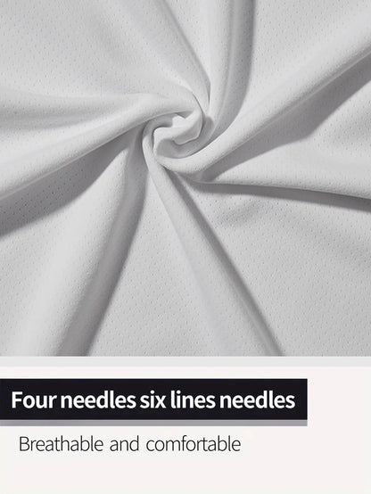 Round Neck T-Shirt 7-Piece White Ultra-Light Men's Quick-Drying Breathable Sweat-Absorbent Shirt Suitable for Fitness Gym and Ru.