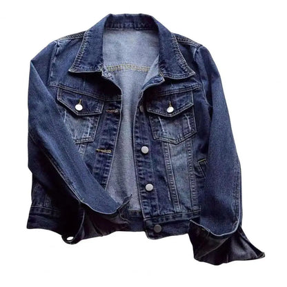 Frauen Denim Jacke einreiher Brust Klappe Tasche Jacke Langarm Dünne Kurze Mantel Retro Damen Denim Jacken Oberbekleidung.