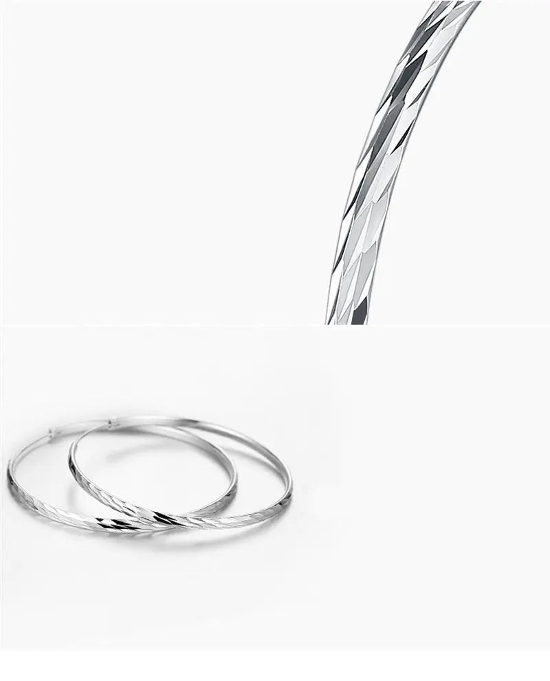 Senlissi - 925 Sterling Silver Hoop Earrings For Women 18K Gold Plated Jewelry Dazzling Women's Hoops Earrings Christmas Gifts