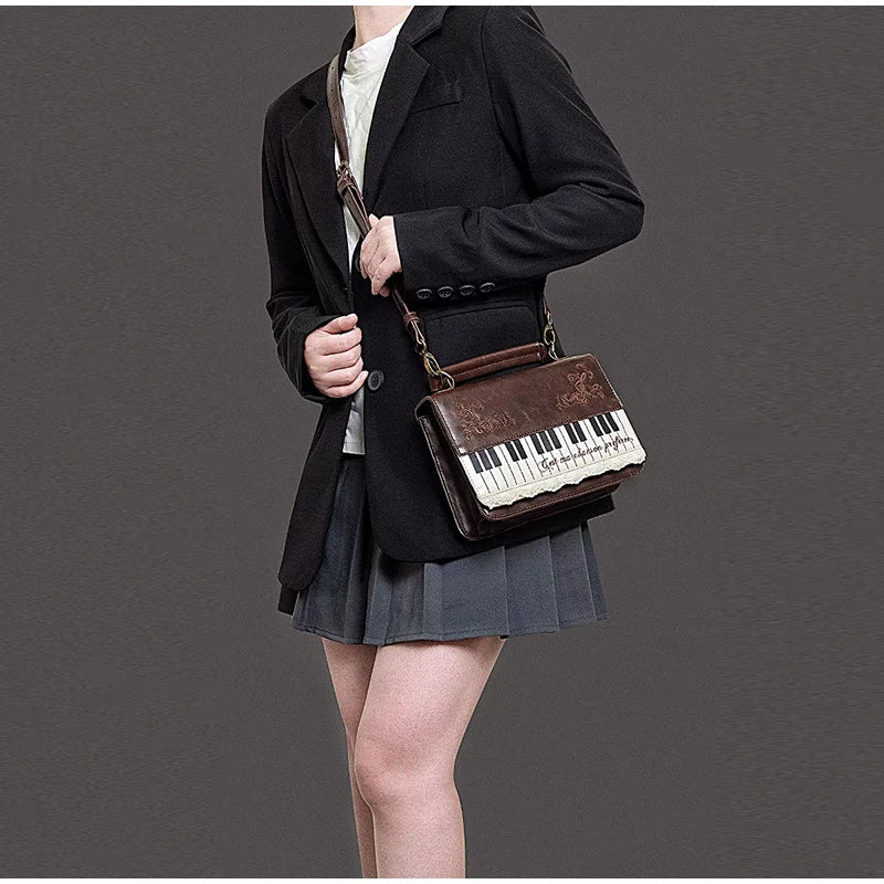 Fashion Polka Dot Ladies Piano Bag New Style Niche Underarm Shoulder Bag Sweet Personality Piano Backpack Women's Bag Square Bag