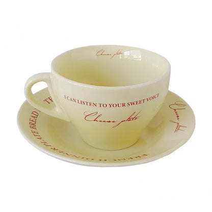 Ceramic Cup and Saucer Coffee Cup Set Milk Mug Dessert Plate Teaware Afternoon Tea Cup Drinkware Drinking Utensil Birthday Gift