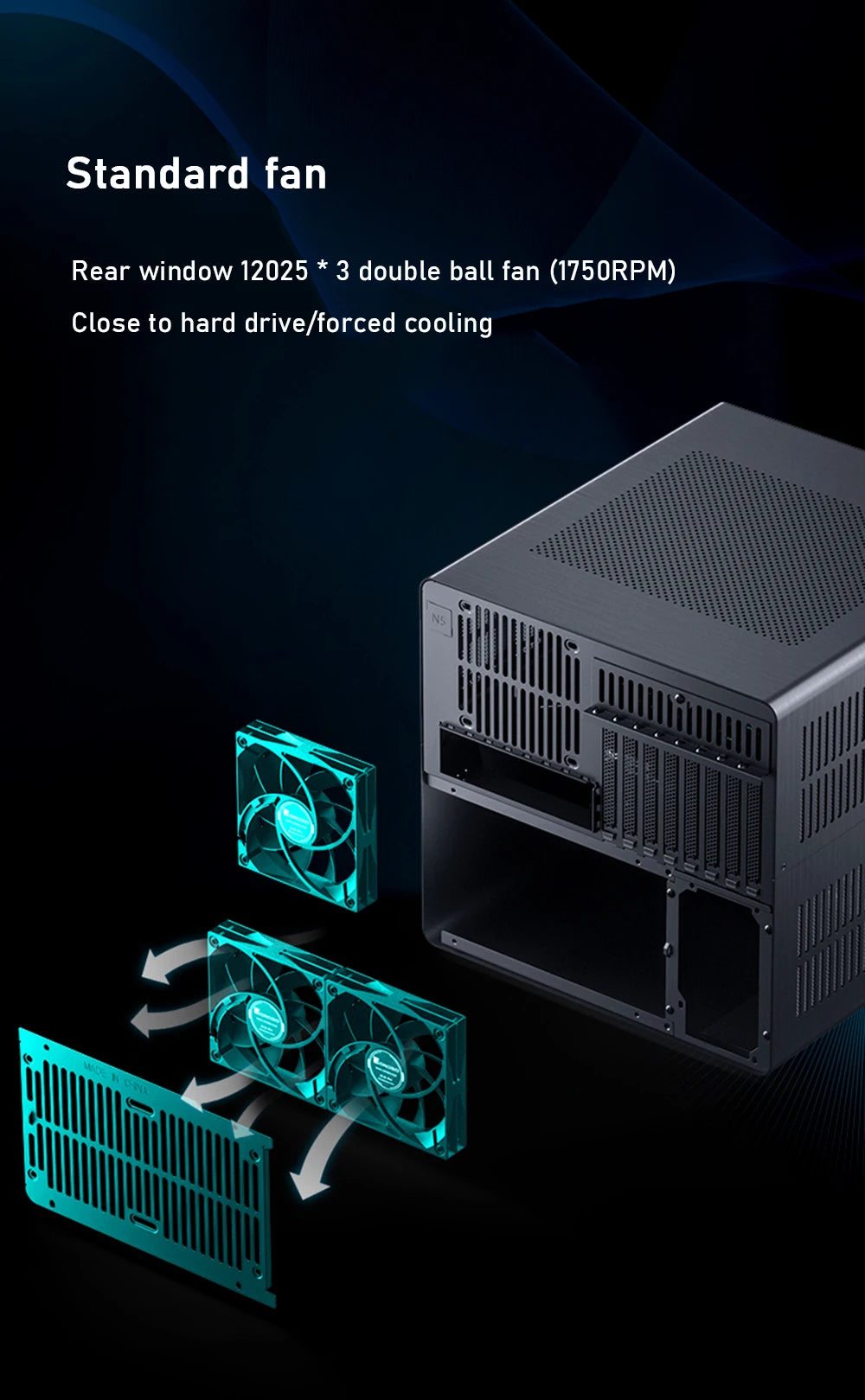 Jonsbo N5 NAS Computer Chassis ITX/M-ATX/ATX/E-ATX PC Case 12+4 Hard Disk Space ATX Power Supply With Fan Aluminum Desktop Case.