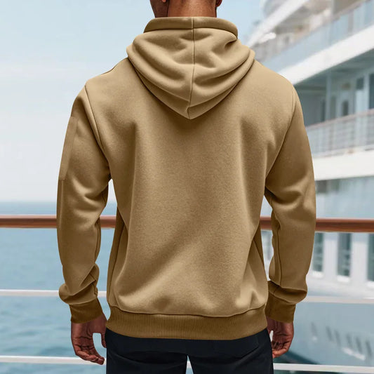 Men's Loose Fit Heavyweight American-Style Casual Sportswear Jacket fleece Lined Hooded Sweatshirt for Winter.