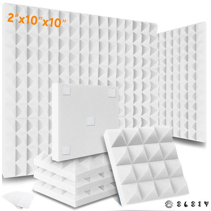 Studio Acoustic Soundproof Foam Panels 6/12/24 Pcs, Pyramid Sound Insulation Treatment Acoustic Sponge，Acoustic Foam Panels