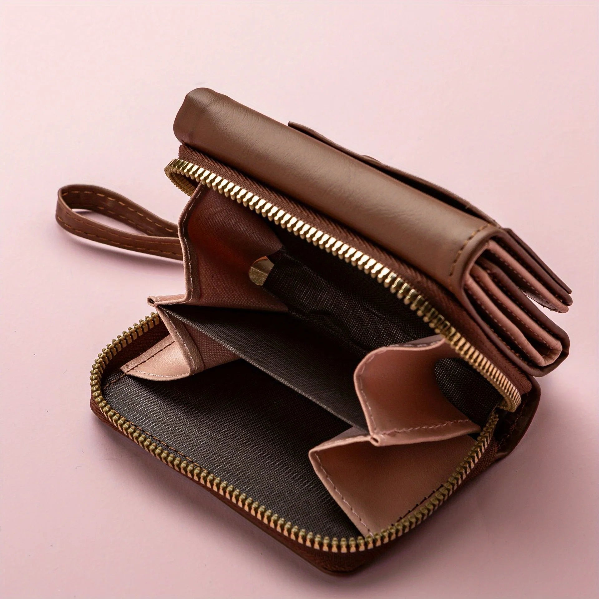 Zipper Wallet, Tower Buckle Zero Wallet, Women's Short Handheld Bag,Mini Travel Storage Bag,Solid Color Simple Versatile Fashion.