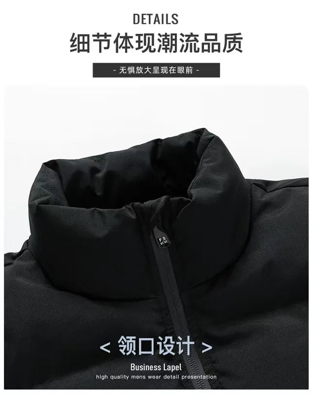 2025UFC new thick jacket, warm cotton-padded jacket, winter casual sports down jacket, stand-up collar windproof jacket.
