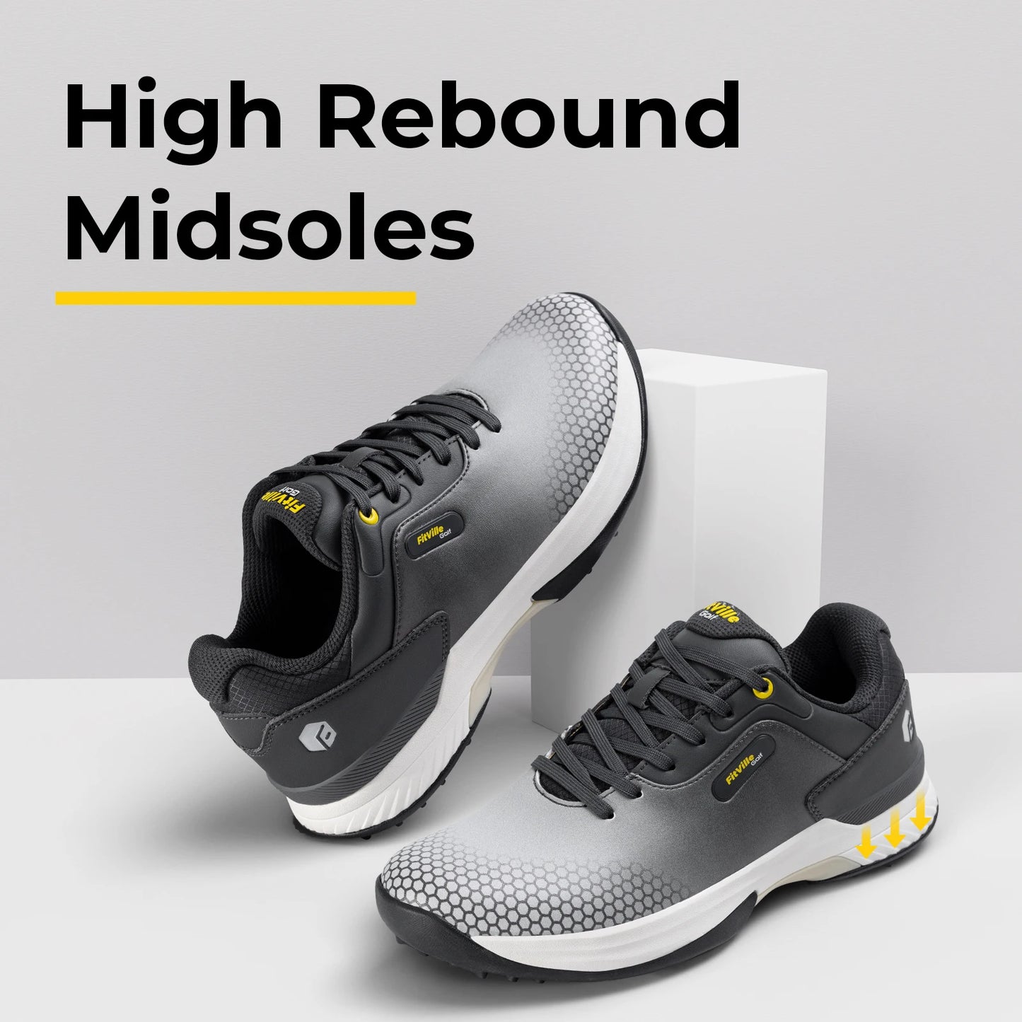 FitVille wide men's golf shoes non-slip wear-resistant comfortable pickleball sports shoes suitable for swollen feet relieve toe.