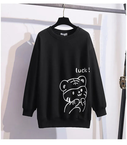 170Kg Plus Größe frauen Büste 170cm Frühling Herbst Lose Oansatz Langarm Cartoon Print Sweatshirts 6XL 7XL 8XL 9XL 10XL 11XL.