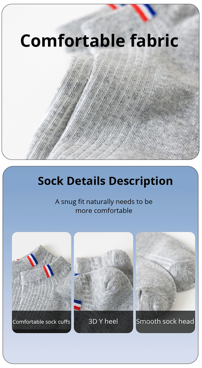 5 Pairs Of Thin Summer Blending Boat Socks Plain Color Mens Casual Socks Breathable Sweat Absorbing Calibration Socks.