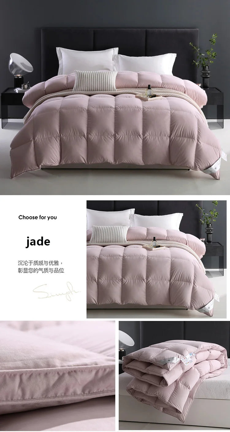 KDJEIKZ  Winter Cotton Goose Down Quilt Five-Star Hotel Duvet Super Soft Fluffy Queen King Full Size Four Seasons Duvets Blanket.