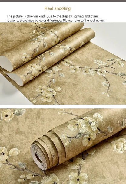 Blumentapete, selbstklebend, warm, für Mädchen, Schlafzimmer, 3D-Verdickung, Wanddekoration, Aufkleber, Wohnzimmer, Restaurant, Sofa, Hintergrund