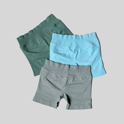 2025 Seamless Yoga Shorts Women Fitness Sports Biker 4.5" Low Ribbed Band Gym Shorts Workout Scrunch Butt Impact Leggings.