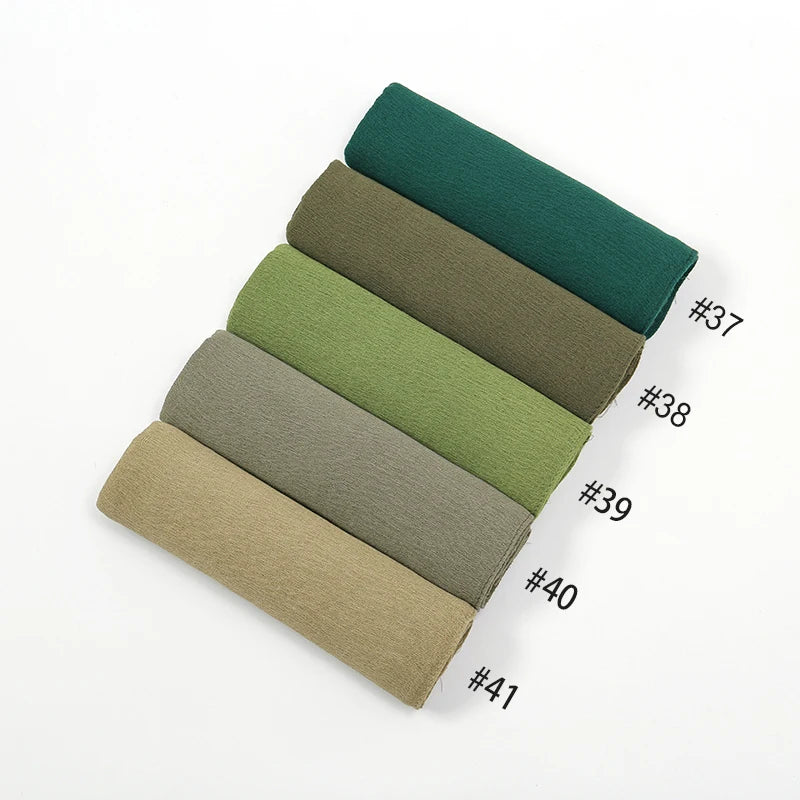 New Arrival Crinkle Rayon Hijab Women Muslim Scarf Shawls Solid Headscarf Wraps Big Size Plain Islamic Turban Headbands Foulard.