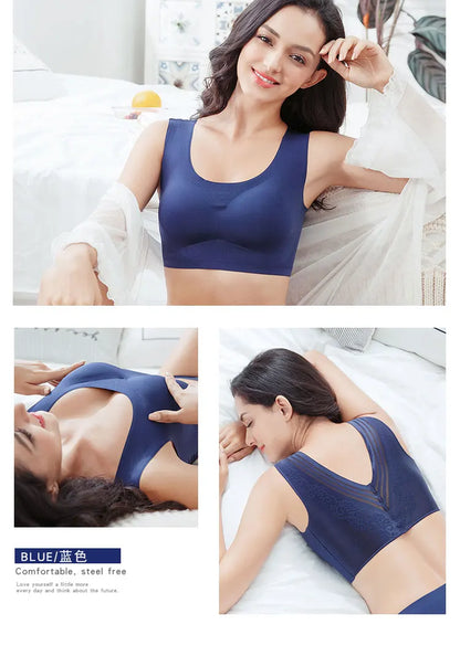 Big Size M-5XL 6XL 7XL Vest Bra Seamless Intimate Sexy Sleeping Bra For Women Soft Comfortable Sleep Active Bra Sport Bra 7XL BH.