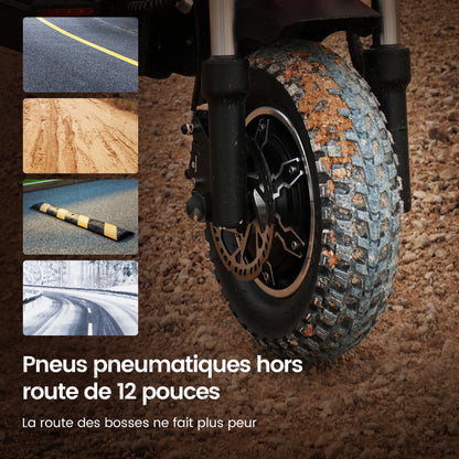 iScooter iX8 12 inch Electric Scooter 2400W Dual Motor Off Road E-Scooter 20Ah 60km/h Scooters 70km Max Range Foldable EScooters.