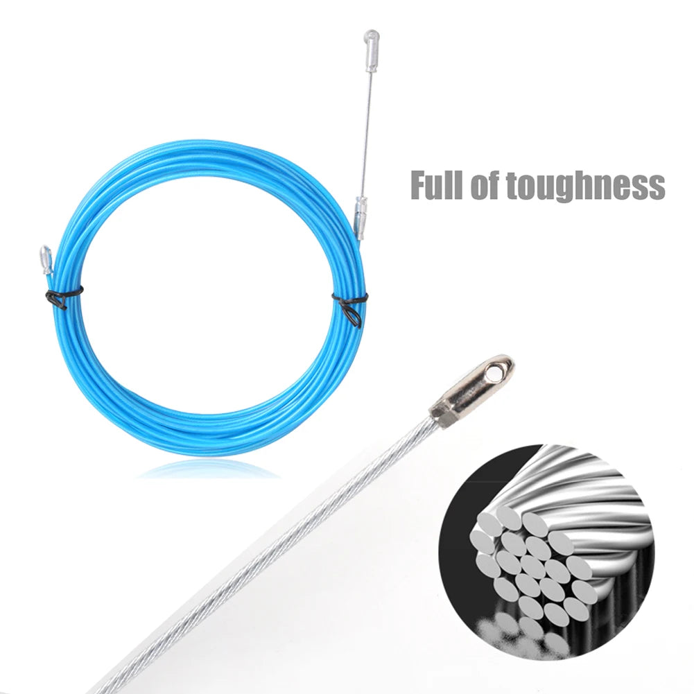 5/10/15M Universal Wire Puller Threading Device Steel Spring Rope Pulling Device With Pulley Electricians Wire Lead Cable Puller.