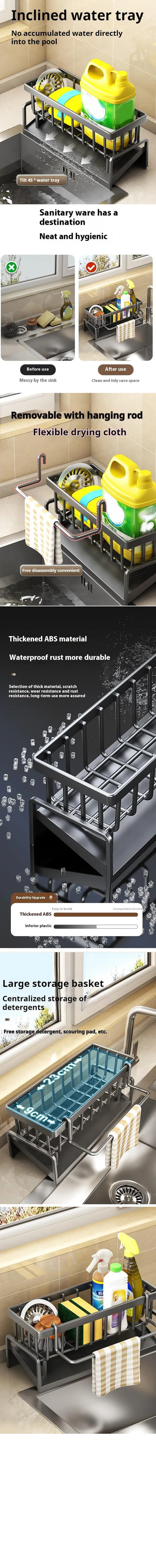 Küche Ablauf Rack Schwamm Rack Haushalt Waschbecken Lappen Korb Geschirr Schwamm Handtuch Ablauf Kunststoff Regal Bad Zubehör