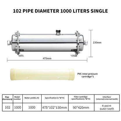 DIVEDEER Under-sink Water Purifier Central Whole-house High-flow Yellow Mud Water Tap Water Pipeline Filter Water Purifier.