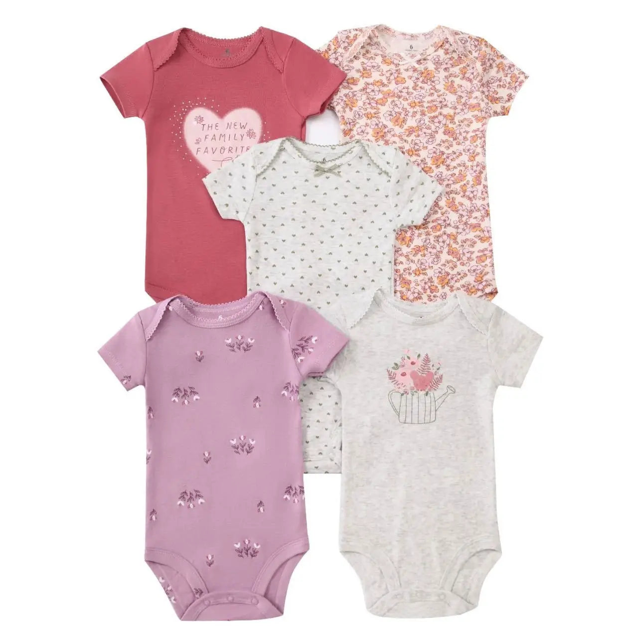 5 teile/satz Baumwolle Weiche Bequeme Baby Bodys Kurzarm Einteiliges für Neugeborene Sommer Bebe Kleidung Baby Dusche Geschenke