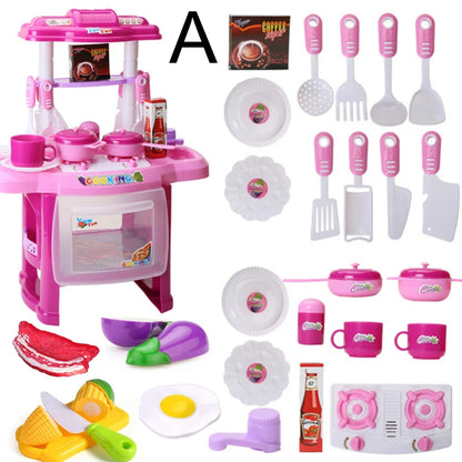 Kids Kitchen Playset,Pretend Food Kitchen Toys-Play Kitchen Accessories Cutting Food Toy, Pretend Play for Boys, Girls.