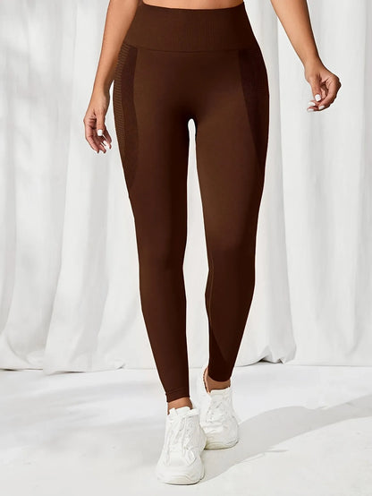 Atmungsaktive Yoga-Leggings mit hoher Taille für Damen, einfarbig, Bauchkontrolle, Sportbekleidung, bequeme Fitness-Studio-Strumpfhose, Activewear.
