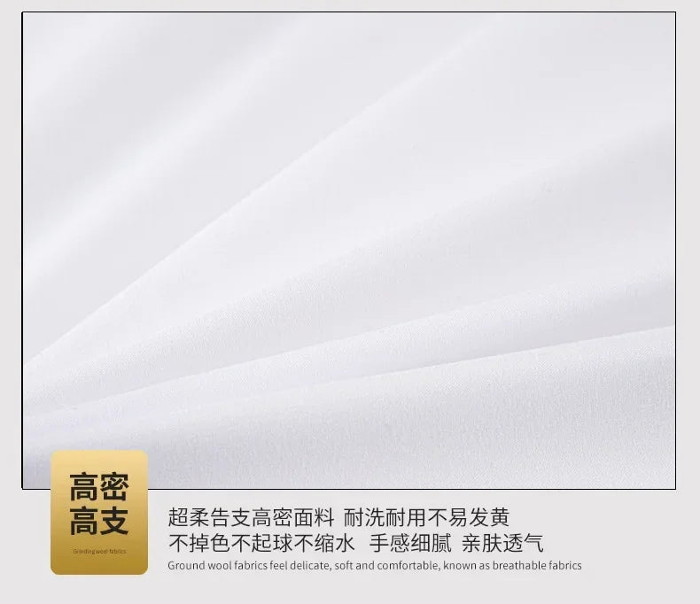 New 140g twill thickened hotel four-piece hotel linen pure white single quilt set webbing hotel bed and breakfast.