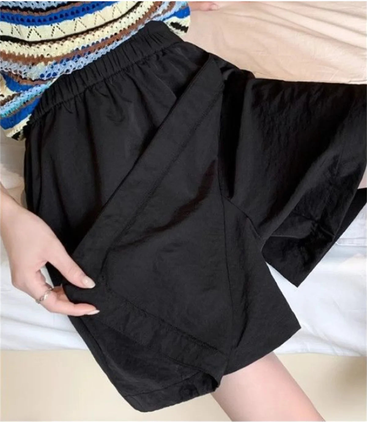 Women Korean Skirts Shorts 2025 Summer Fashion New In Solid High Waist Pant Female Streetwear Casual Loose Harajuku Trousers.