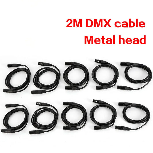 10 x Dmx Cable 2.0 m Xlr 3-Pole Male-Female For 110 Ohm Application.