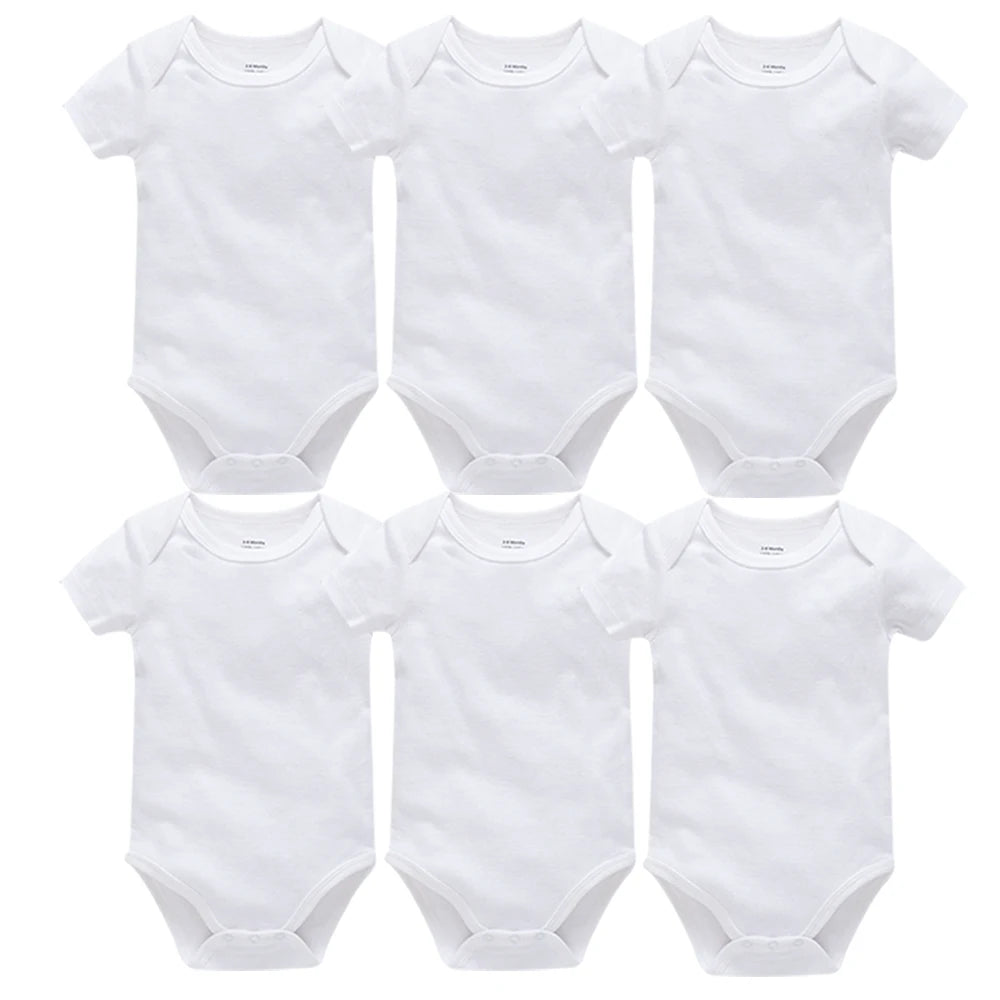 2/3/4/5/6 Teile/satz Blank Baby Body Weiß Neugeborenen Strampler 100% Baumwolle Kinder Overall Kurzarm Baby Kleidung Set Für 0-24M.