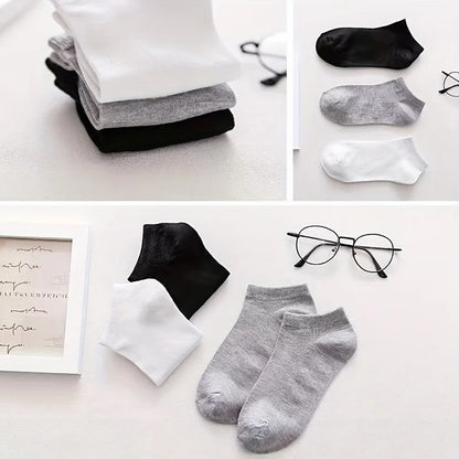 10/20/30/40/60 Pairs Of Unisex Solid Color Socks Comfy Breathable Soft Sweat Absorbent Socks For Daily And Outdoor Wearing.