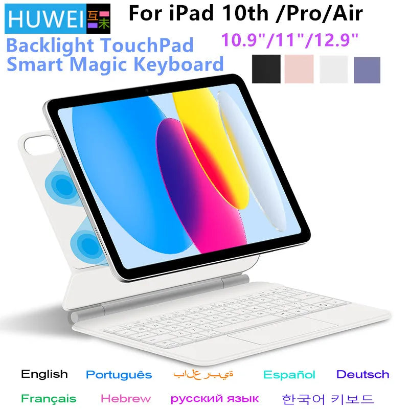 Magic Keyboard for iPad Pro 11 12.9 Air 4 Air 5 for iPad 10th Generation Pro 12.9 6th 5th 4th 3rd Gen Smart Cover Magnetic Case.