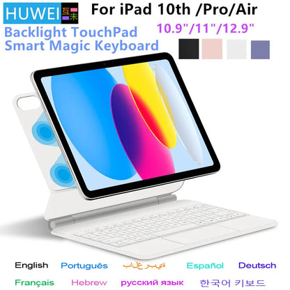 Magic Keyboard for iPad Pro 11 12.9 Air 4 Air 5 for iPad 10th Generation Pro 12.9 6th 5th 4th 3rd Gen Smart Cover Magnetic Case.