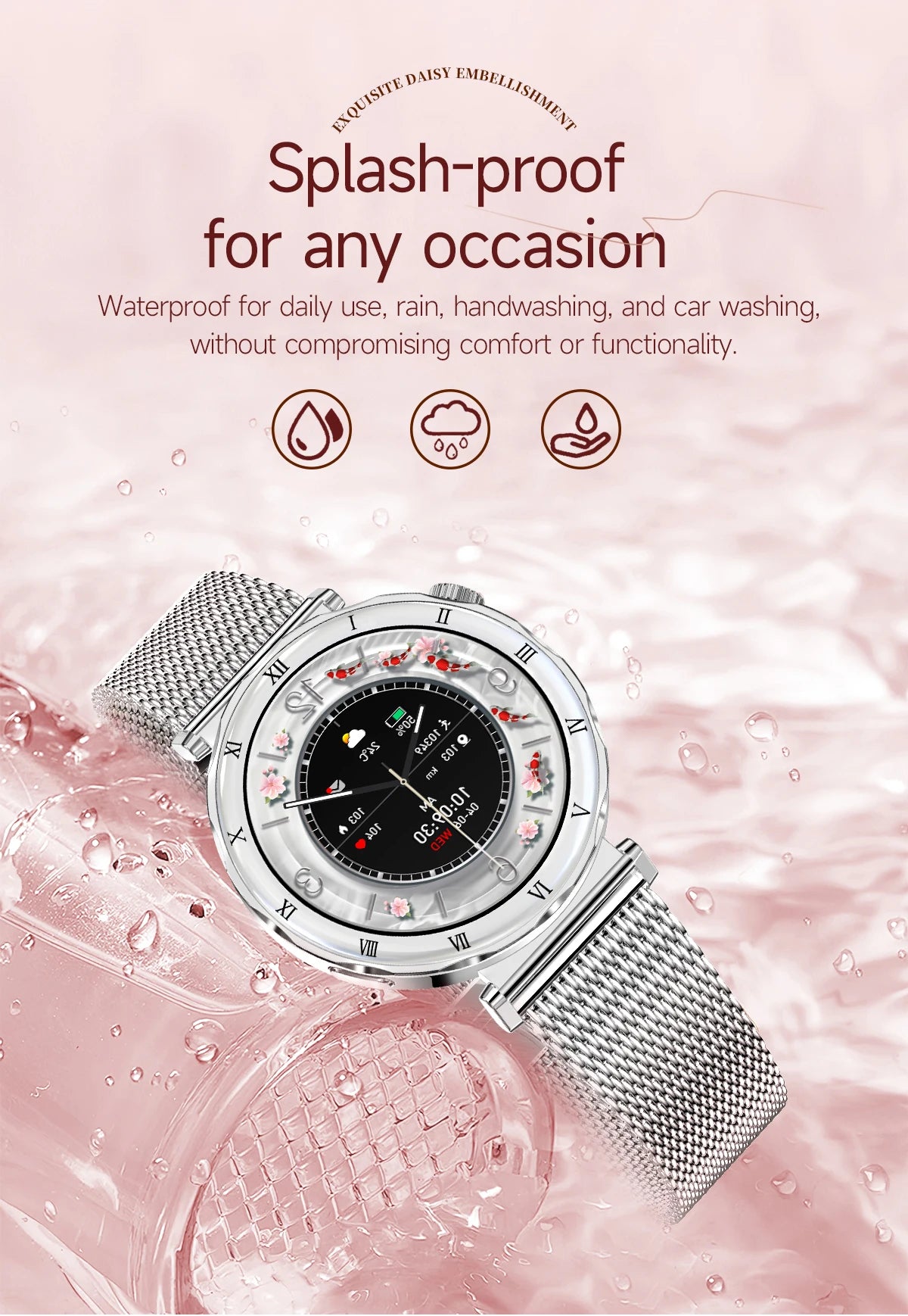 LIGE Luxury 1.19” AMOLED Screen Smart Watch Women Health Monitor Women's Wristwatch Bluetooth Call Waterproof Ladies Smartwatch