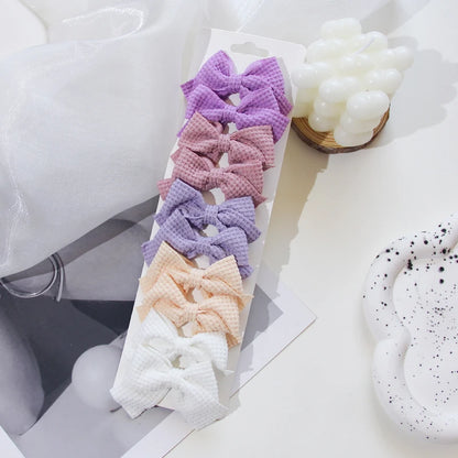 6/10Pcs/Set 2025 Fashion New Cute Ribbon Bowknot Hair Clips for Kids Handmade Baby Girls Hair Accessories
