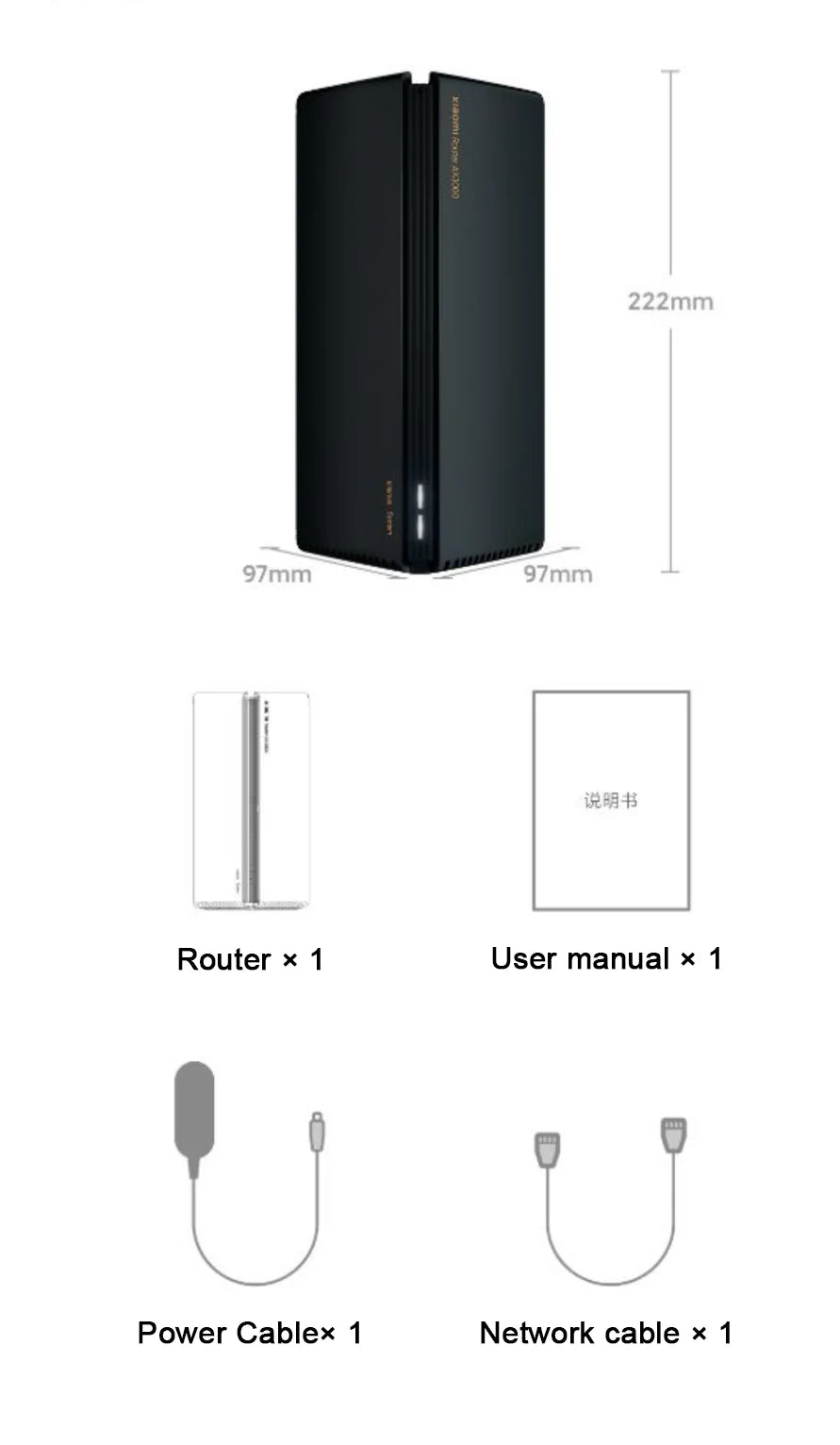 XIAOMI Router AX3000，Repeater Extend Gigabit Amplifier Signal Booster，WIFI 6 Nord Vpn Mesh 5GHz，Chinese Version With Adapter
