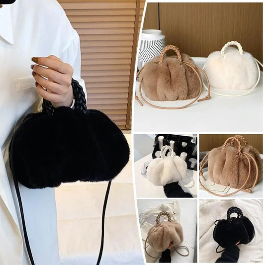 Cute Pumpkin Bag 2025 Autumn And Winter New Fashion Cloud Crossbody Bag Niche Design Sweet Girl Handbag.