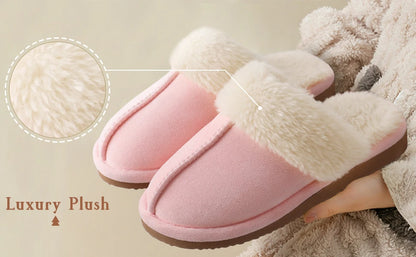 Evshine Women Plush Cotton Slippers Winter Indoor Warm Soft House Slipper Comfort Memory Foam Slides Outdoor Fur Fuzzy Flat Shoe.