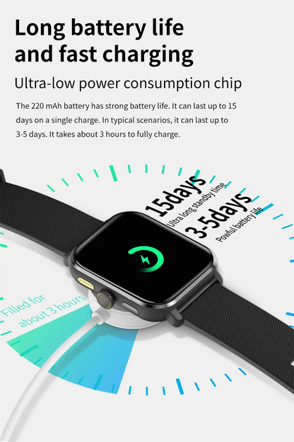 Smart Watch Women Man 1.85" HD Screen GPS Sport trajectory Heart Rate Health Watches Blood oxygen Men Smartwatch For Android IOS.