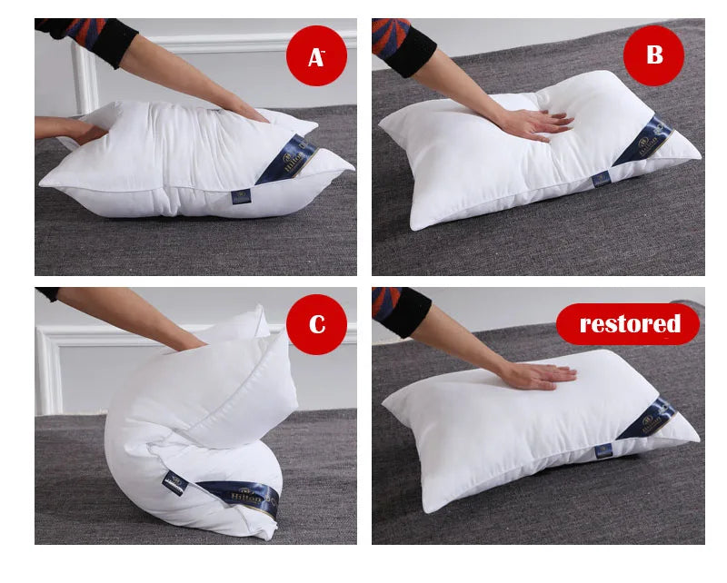 Solid color 48*74 2PCS sleeping Pillows for home bedroom Stuffed 5star hotel bounce back soft comfortable bed adult sleep pillow.