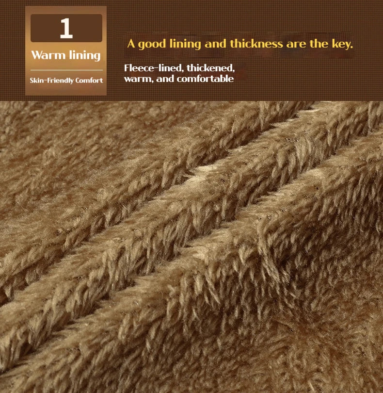 Winter Men's Cotton Jacket with Fleece for Middle-aged and Elderly People Warm Coat, Windproof Winter Coat Parka Coat.