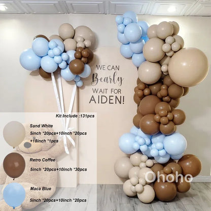 Kaffeebraun Beige Ballon Girlande Bogen Kit Oh Babyparty Dekoration Rustikale Hochzeit Kindergeburtstag Party Taufe Taufe