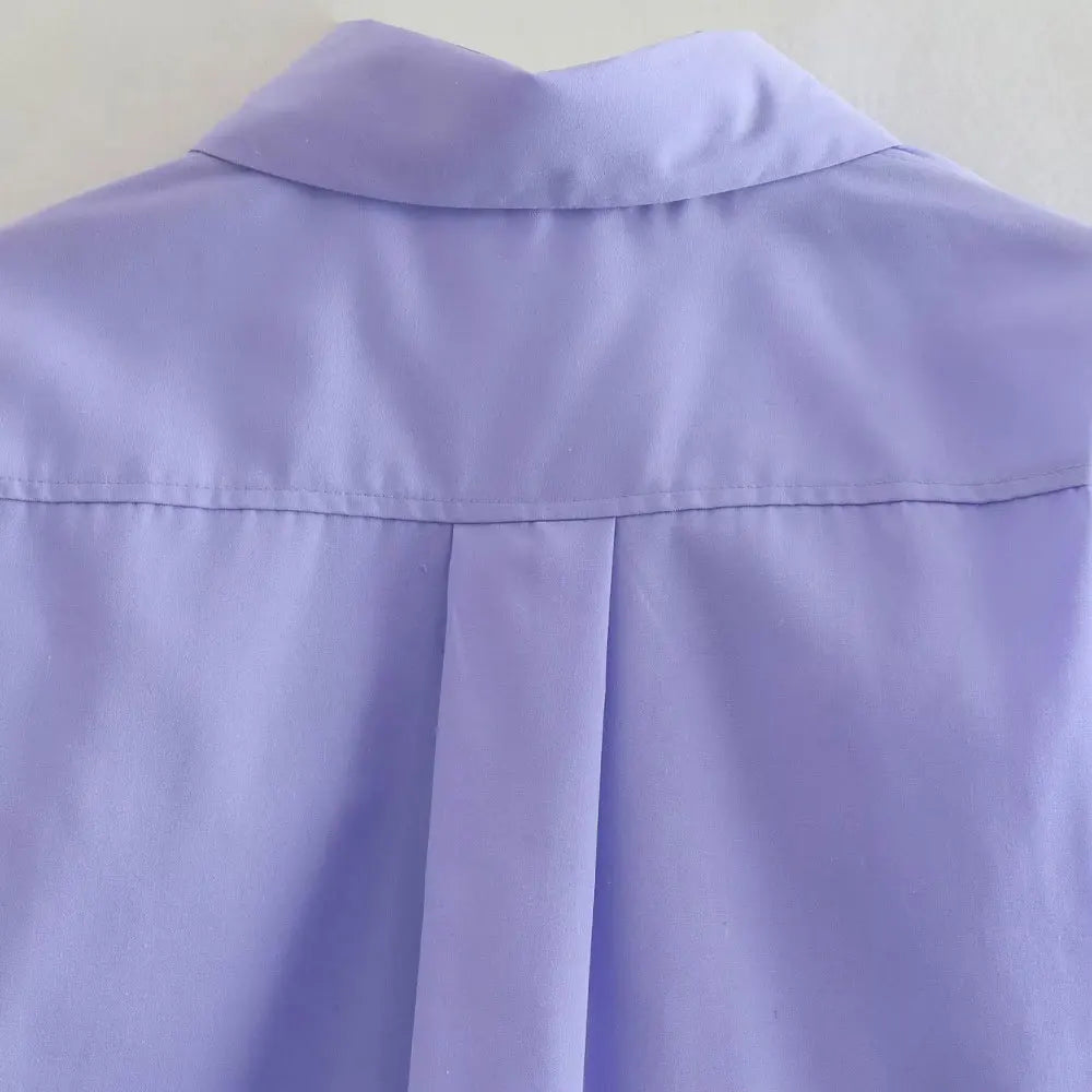 Women Fashion Loose Cropped Shirts Vintage Long Sleeve Front Button Female Blouses Blusas Chic Tops.