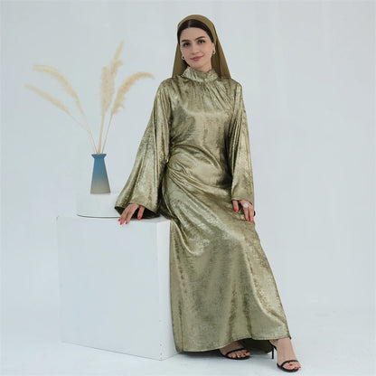 Ramadan Satin Shimmer Abaya Damen Dubai Luxury Islam Muslim Kaftan Dresses Kebaya Abayas For Women Robe Musulmane Femme Vestidos