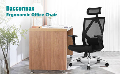 aiibottech Ergonomischer Bürostuhl, Netz-Schreibtischstuhl, verstellbare Lordosenstütze, drehbare neigbare Räder für Home-Office-Gaming