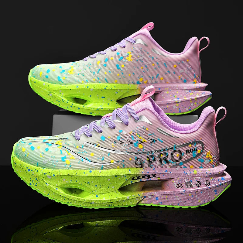 New Soft Sole Cushioning Men's Running Shoes for Women High-quality Road Jogging Shoes Light Comfy Sneakers Reflective Night Run.